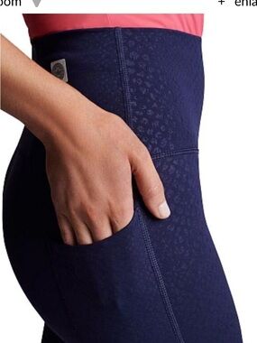 Peter Millar Navy High-Rise Leggings with Side Pocket